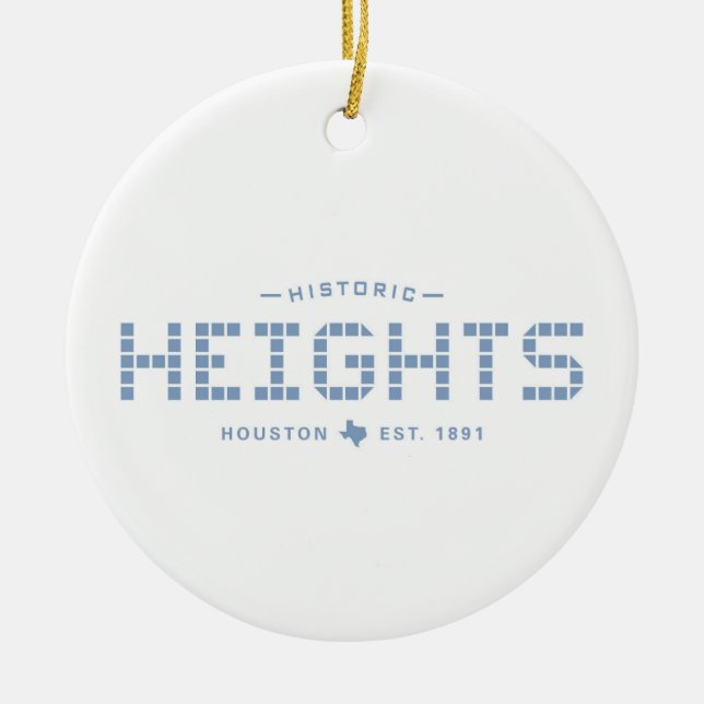 Höjdplattor, Blå plattor, Houston Heights Julgransprydnad Keramik (Framsidan)