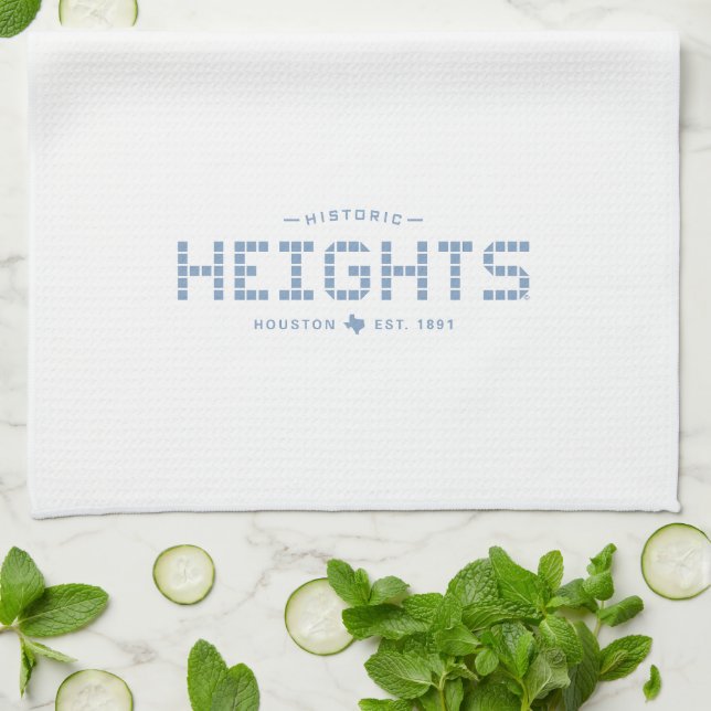 Höjdplattor, Blå plattor, Houston Heights Kökshandduk (Vikta)