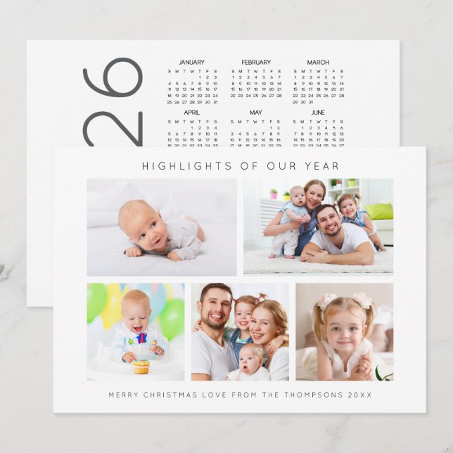 Höjdpunkter År 5 Foto Kalender 2026 Jul Julkort (Fram/baksida)