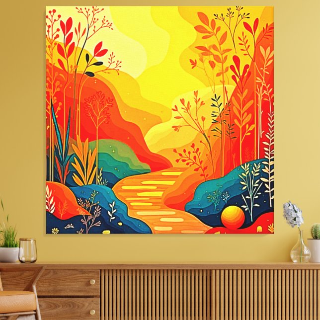 Höjdpunktsbild för hösten canvastryck (Insitu (Vardagsrum))