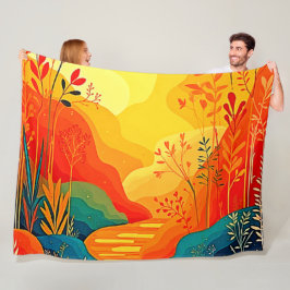 Höjdpunktsbild för hösten fleecefilt