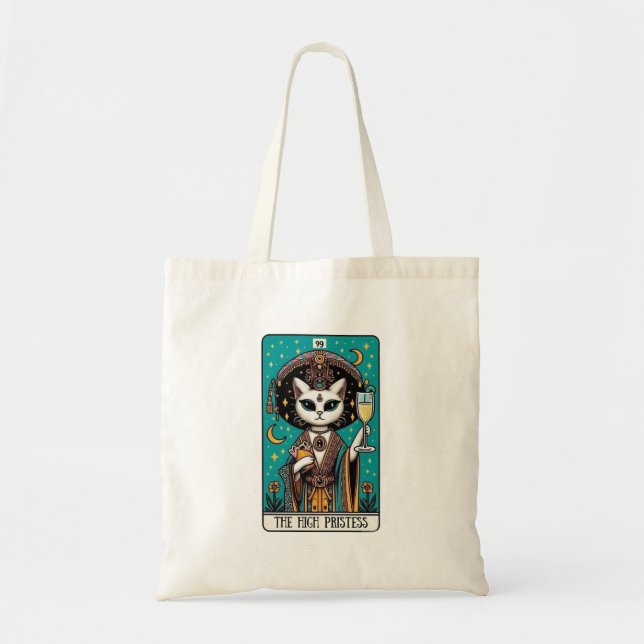 Höjdpunktsbladet Cat Tarot Tote Tygkasse (Framsidan)