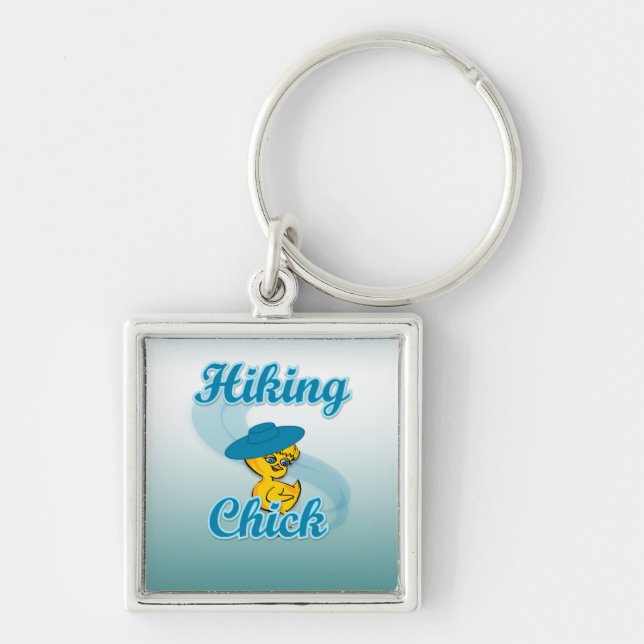 Höjer Chick nr 3 Fyrkantig Silverfärgad Nyckelring (Framsidan)