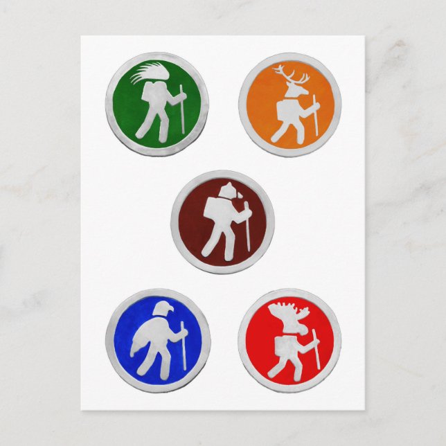 Höjer spårmärken för djur vykort (Framsida)