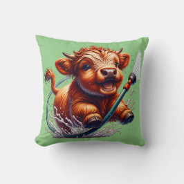 "Höjland Cow Bath Time" Kudde