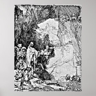 Höjning av Lazarus Rembrandt Engrave Poster