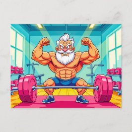 Höjningsvikter för farfar skapar sport helg vykort