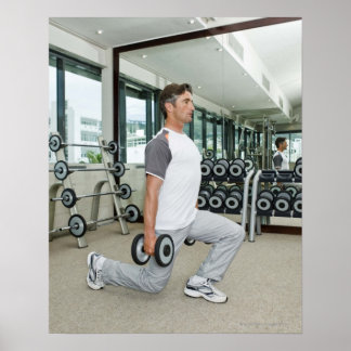 Höjningsvikter för män i gym poster