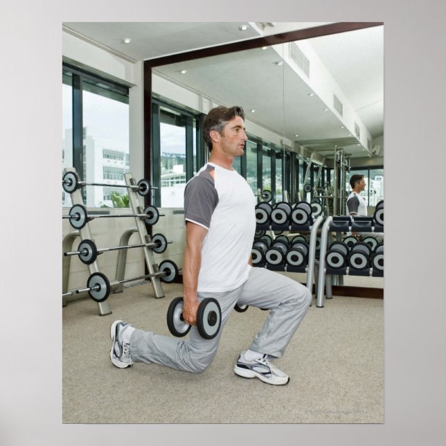 Höjningsvikter för män i gym poster (Framsidan)