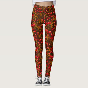 Höjper av ro, bruna och röda leggings