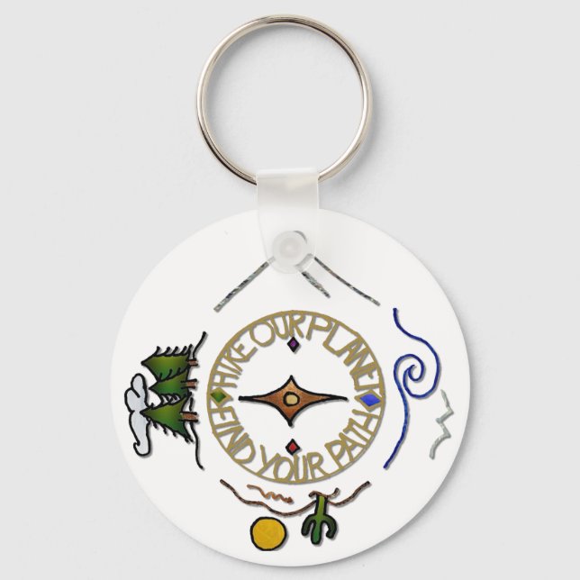 Höjt vår planethikers sol-kompass nyckelring (Framsida)