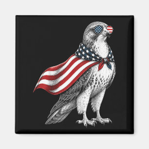 Hök 4:e Juli USA:s flagga Patriotisk Fågel Magnet