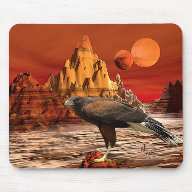 Hök i röda berg Mousepad Musmatta (Framsidan)