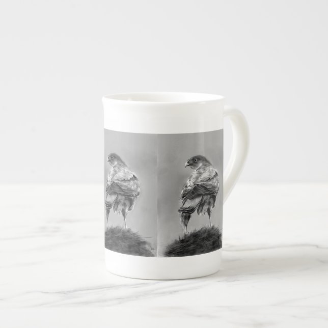 Hök kaffemugg benporslin mugg (Framsida höger)