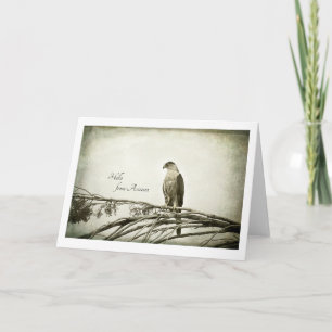 Hök vintagestil, tom notecard kort