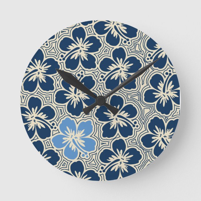 Hökbock på ön Hibiscus Hawaiian Wall Clocks Rund Klocka (Framsida)