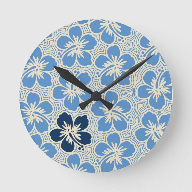 Hökbock på ön Hibiscus Hawaiian Wall Clocks Rund Klocka (Framsida)