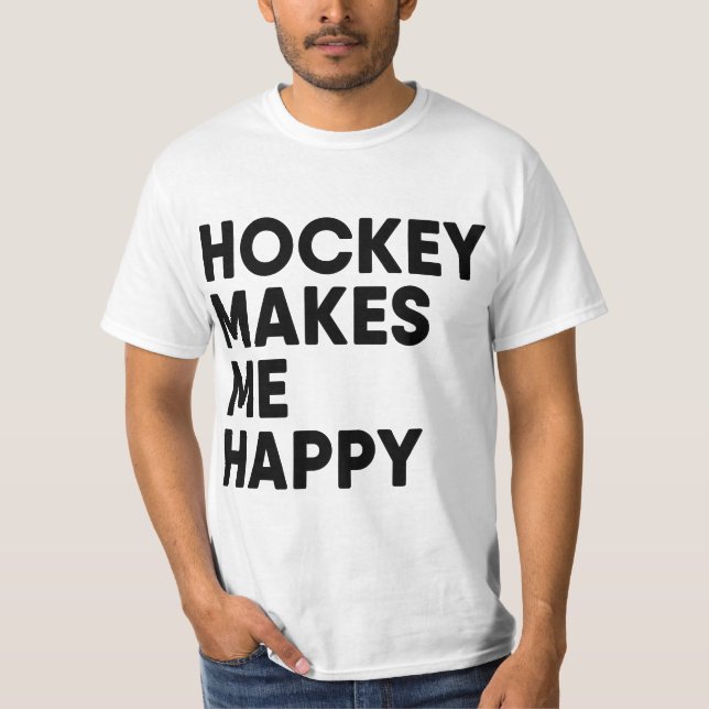 Hokey Makes Me Happy Ie Hokey Boy  T Shirt (Framsida)