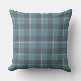 Hoki Blue and Shuttle Gray Plaid Kudde