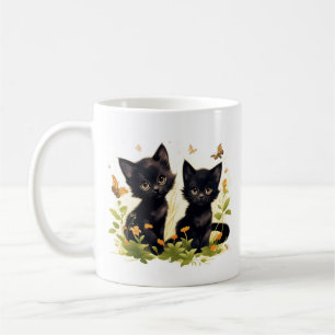 Hoki & Koki Black Kittens i trädgården Mugg