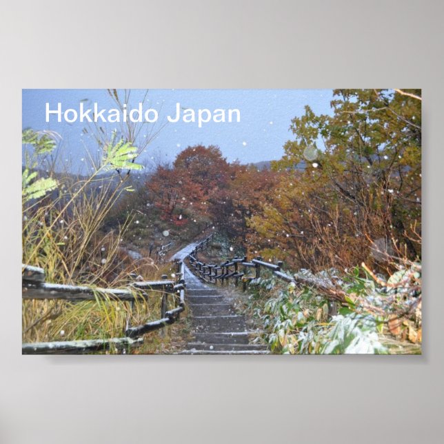 Hokkaido Japan First Snowfall Poster (Framsidan)