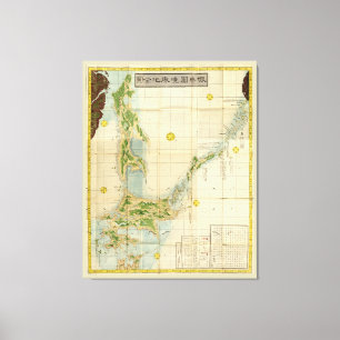 Hokkaido, Sakhalin & Kuril Islands Karta (1854) Canvastryck