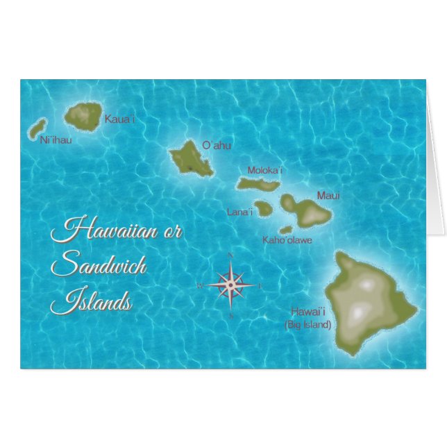 Hökkortet på Hawaiianska öarna Hälsningskort (Framsidan Horizontal)