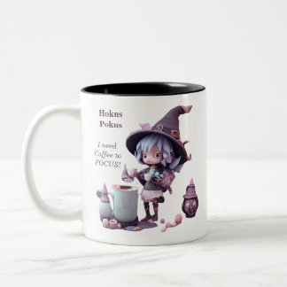 Hokos pokus Jag behöver kaffe för att fokusera Två-Tonad Mugg