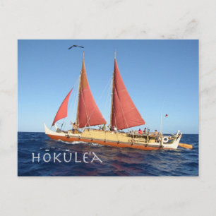 Hokulea Postcard, tidigare Hawaiian voyaging Canoe Vykort