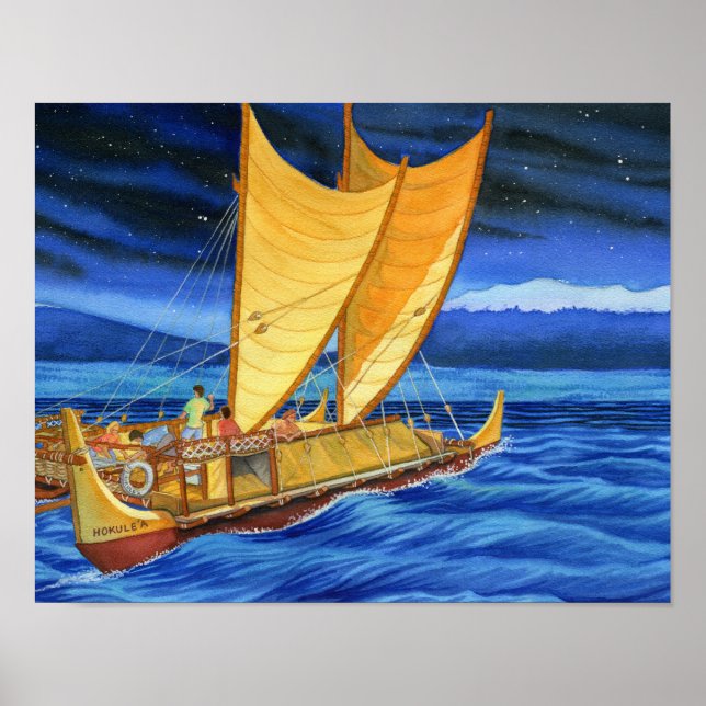 Hokulea Voyaging Canoe Poster (Framsidan)