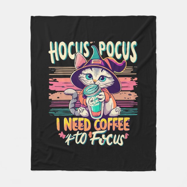 Hokus Fokus - jag behöver kaffe för att fokusera Fleecefilt (Framsidan)