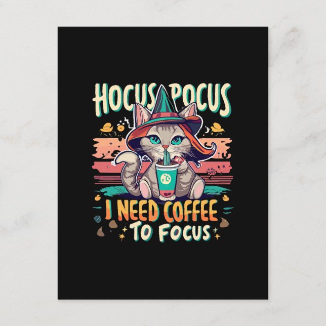 Hokus Fokus - jag behöver kaffe för att fokusera Tilläggskort (Framsida)