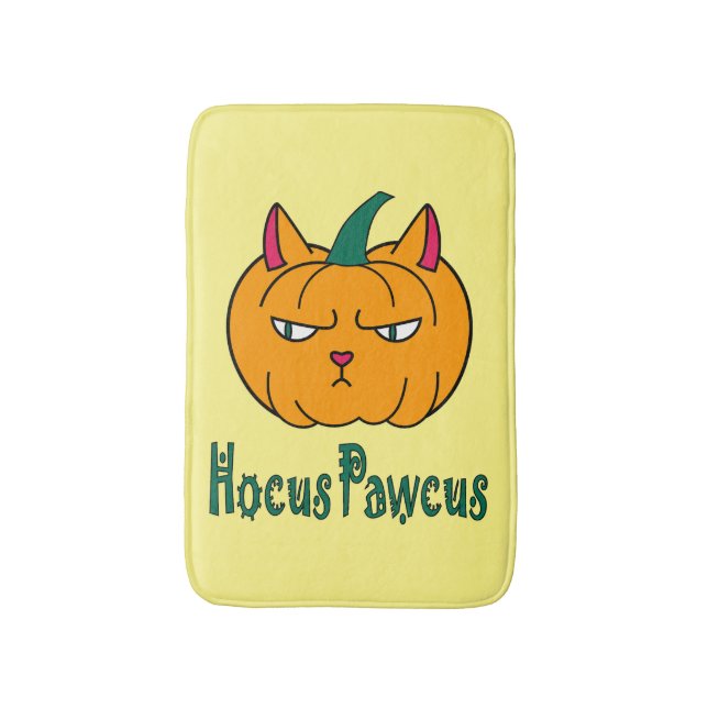 Hokus pokus Halloween-pumpa orange katt magi Badrumsmatta (Framsidan (Vertikal))