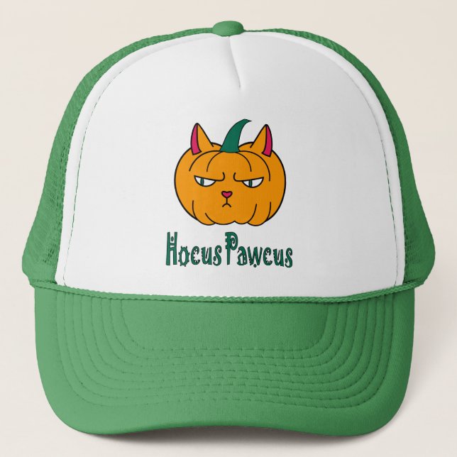 Hokus pokus Halloween-pumpa orange katt magi Keps (Framsida)