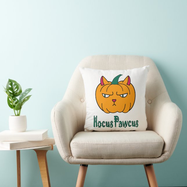 Hokus pokus Halloween-pumpa orange katt magi Kudde (Stol)