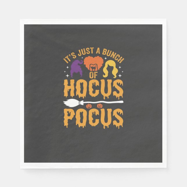 Hokus Pokus Häxa Halloween Vektordesign Pappersservett (Framsidan)