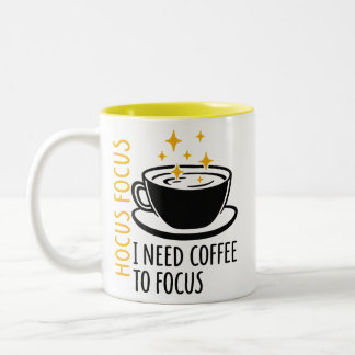 Hokus Pokus Kaffe Jag Behöver Kaffe Roligt Två-Tonad Mugg
