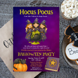 Hokus Pokus Kids Halloweenfest Inbjudningar