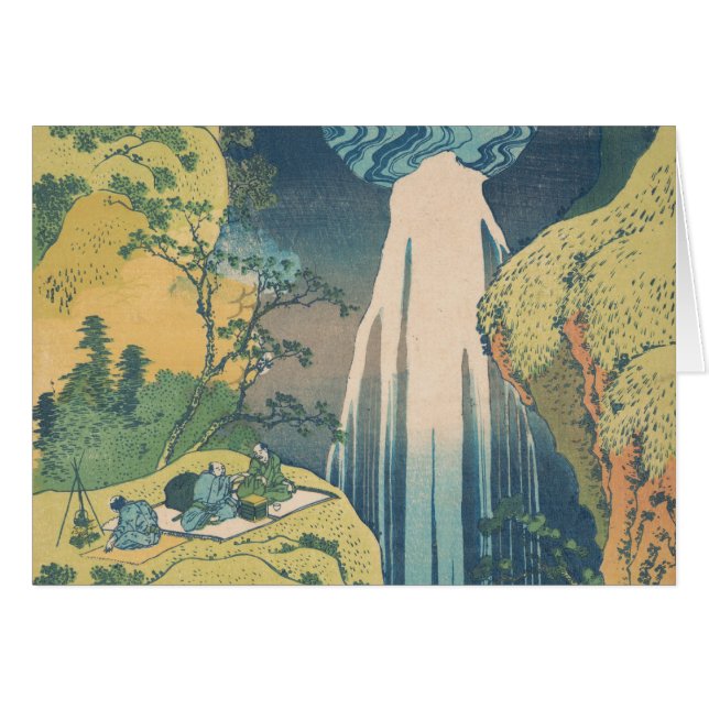 Hokusai Amida Falls Japan Vattenfall  Hälsningskort (Framsidan Horizontal)