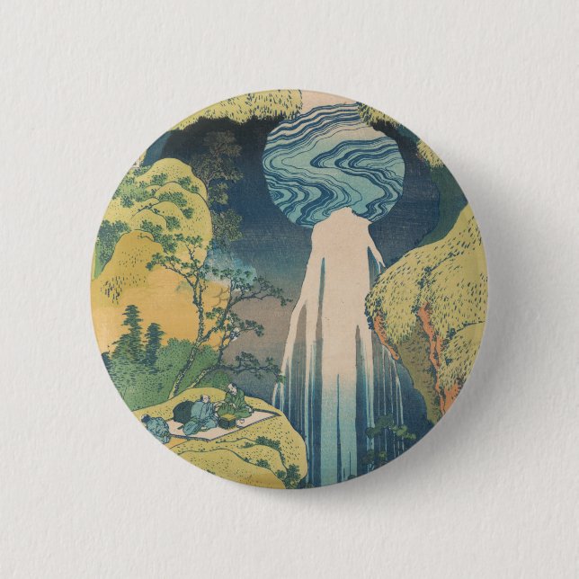 Hokusai Amida Falls Japan Vattenfall  Knapp (Framsida)