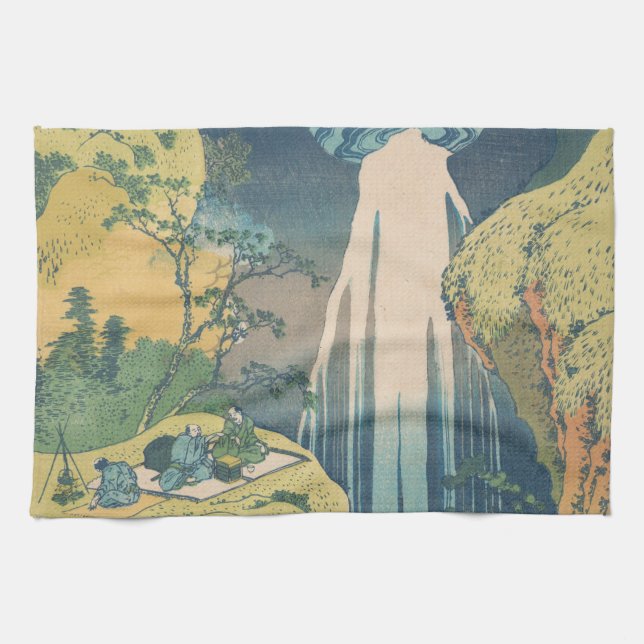 Hokusai Amida Falls Japan Vattenfall  Kökshandduk (Horisontell)