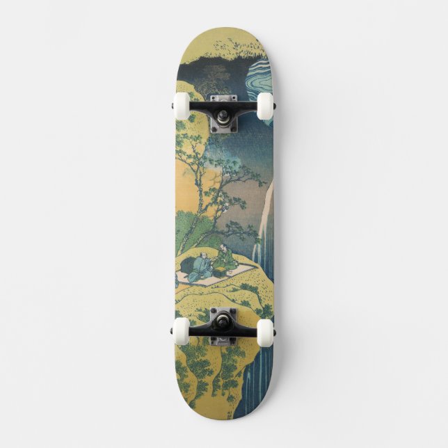 Hokusai Amida Falls Japan Vattenfall  Mini Skateboard Bräda 18,5 Cm (Framsida)
