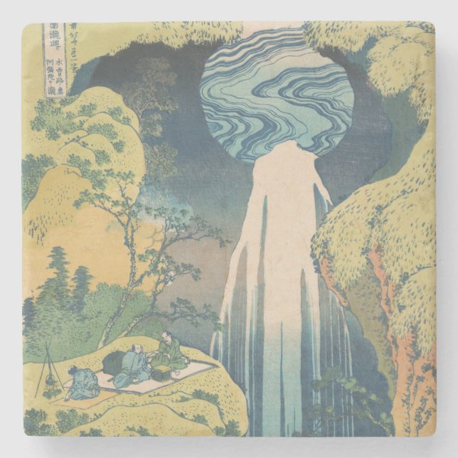 Hokusai Amida Falls Japan Vattenfall  Stenunderlägg (Framsidan)