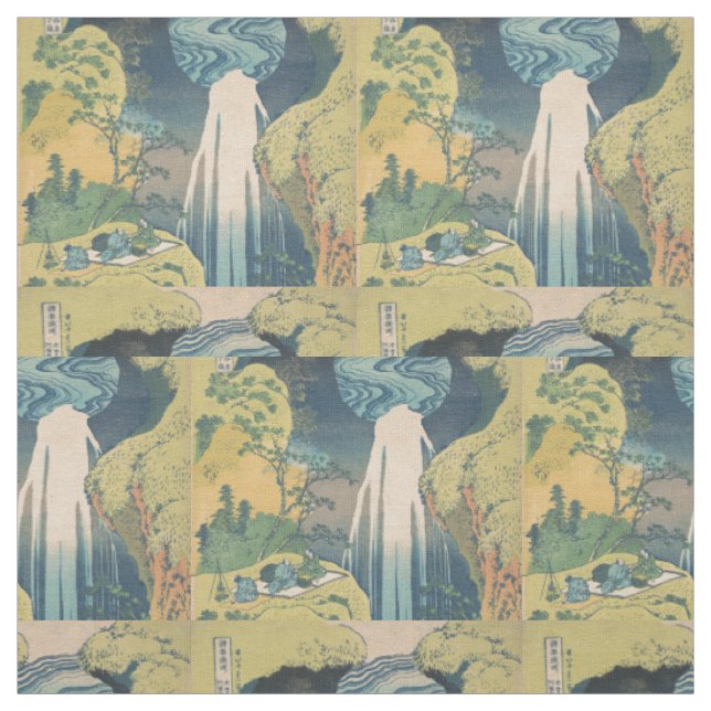 Hokusai Amida Falls Japan Vattenfall  Tyg (Provkarta)