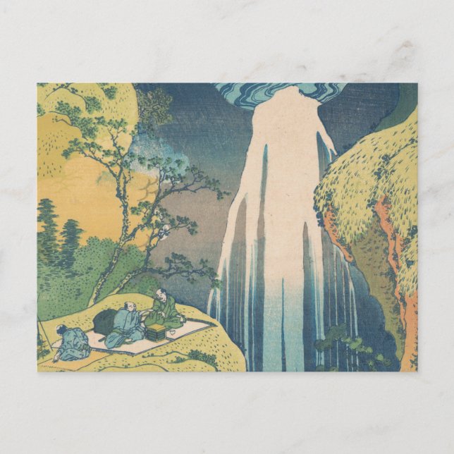 Hokusai Amida Falls Japan Vattenfall  Vykort (Framsida)