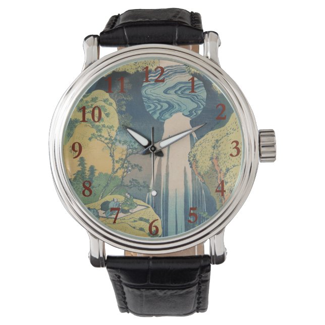 Hokusai Amida Falls Japan Waterfall Armbandsur (Framsida)