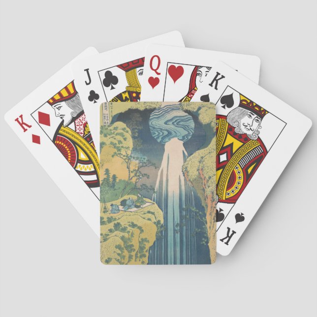 Hokusai Amida Falls Japan Waterfall Casinokort (Baksidan)