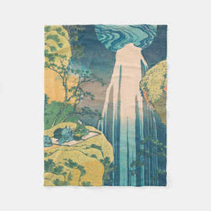 Hokusai Amida Falls Japan Waterfall Fleecefilt