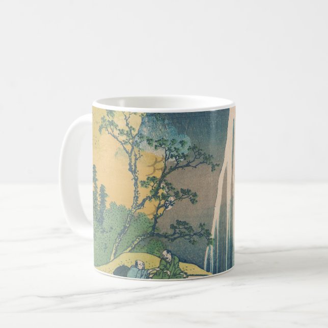 Hokusai Amida Falls Japan Waterfall Kaffemugg (Framsida vänster)