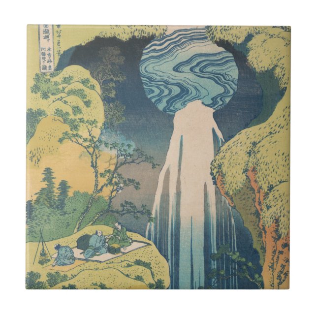 Hokusai Amida Falls Japan Waterfall Kakelplatta (Framsidan)